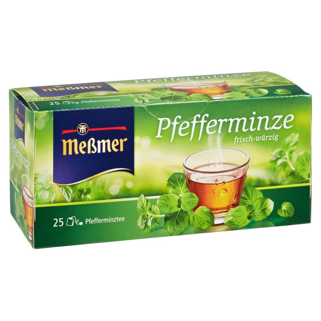 MEßMER - Kräutertee Pfefferminze frisch-würzig, 25 Teebeutel - 12 x 56 g Karton