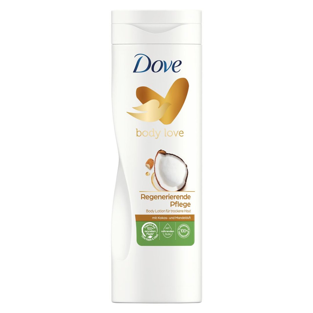 Dove Body Love Regenerierendes Ritual Body Lotion mit Kokos- und Mandelduft - 400 ml Flasche
