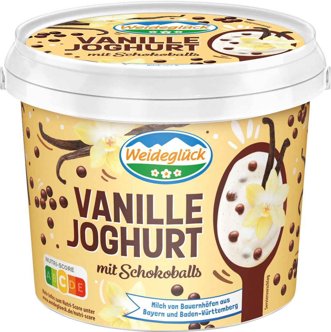 Weideglück - Fruchtjoghurt 3,5 %, Vanille-Schokoballs gekühlt - 800 g Eimer