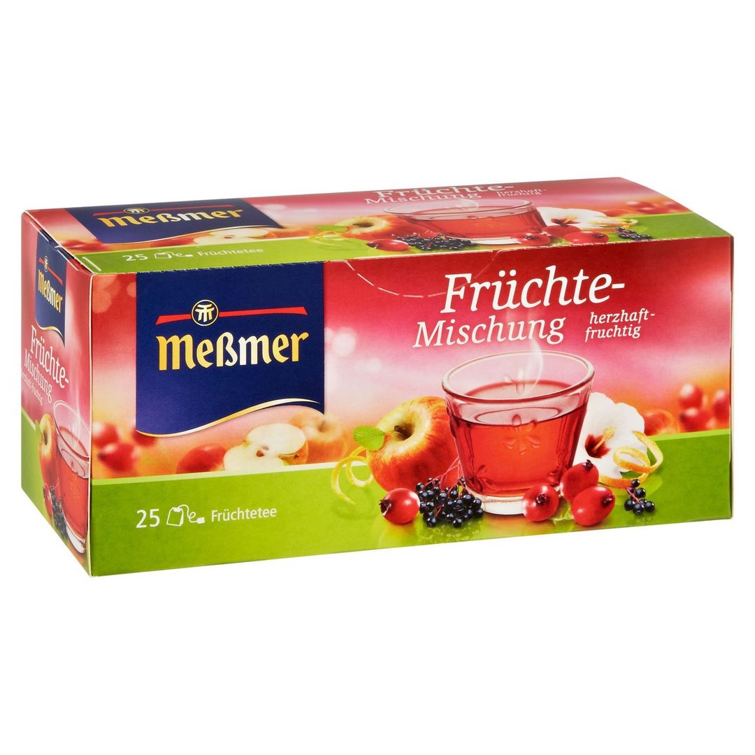 MEßMER - Tee Früchte-Mischung herzhaft-fruchtig, 25 Teebeutel 75 g Karton