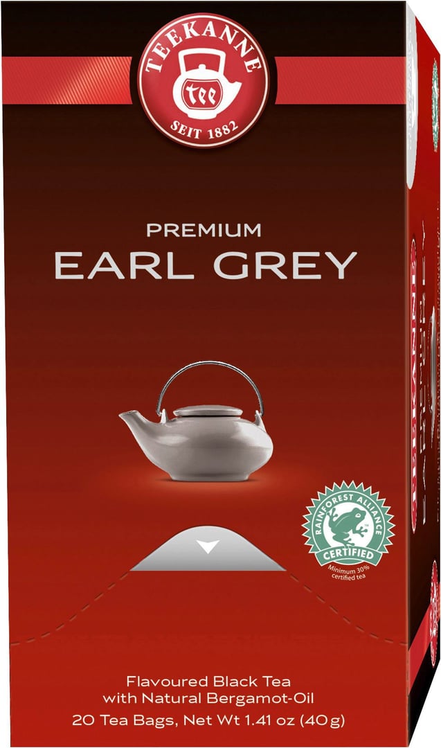 Teekanne - Premium Earl Grey 20 Teebeutel à 2 g - 40 g Faltschachtel