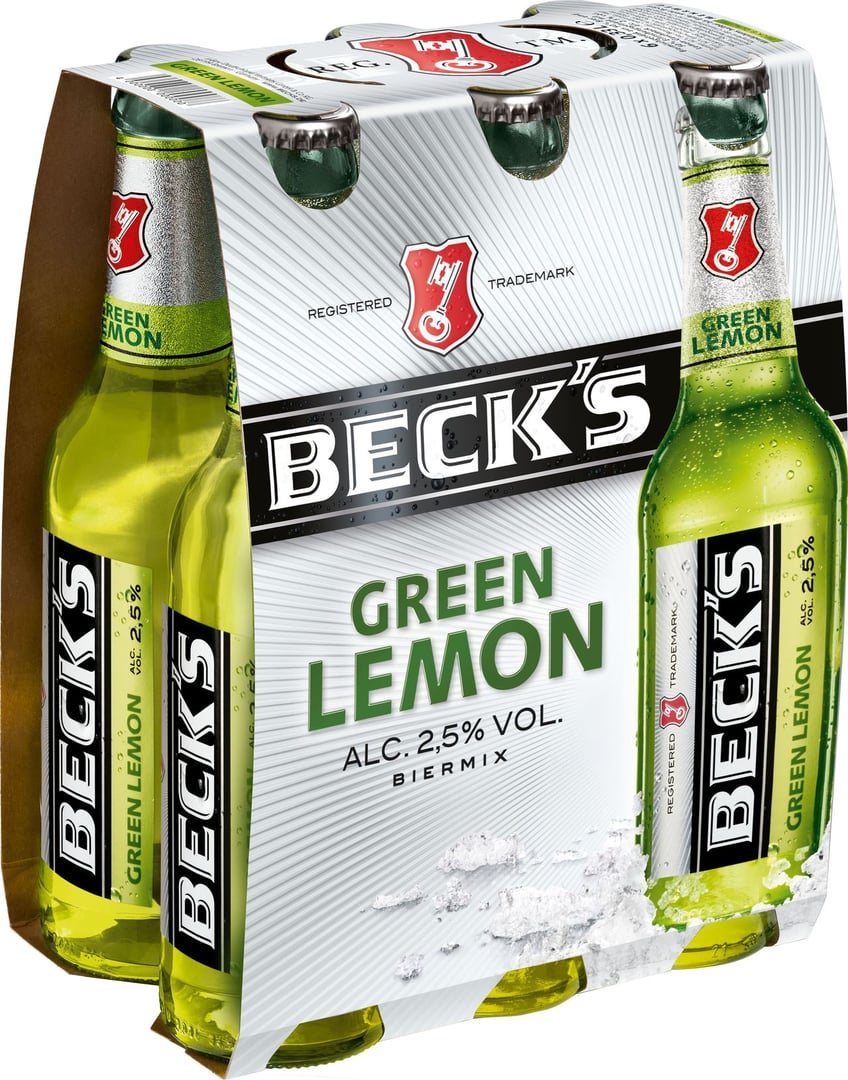 Beck's Biermischgetränk Green Lemon mit Zironengeschmack 6 x 0,33 l Flaschen