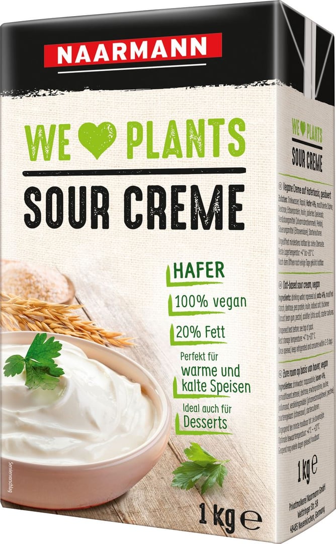 Naarmann Sour Creme Hafer 20 % Fett vegan - 1 kg Faltschachtel