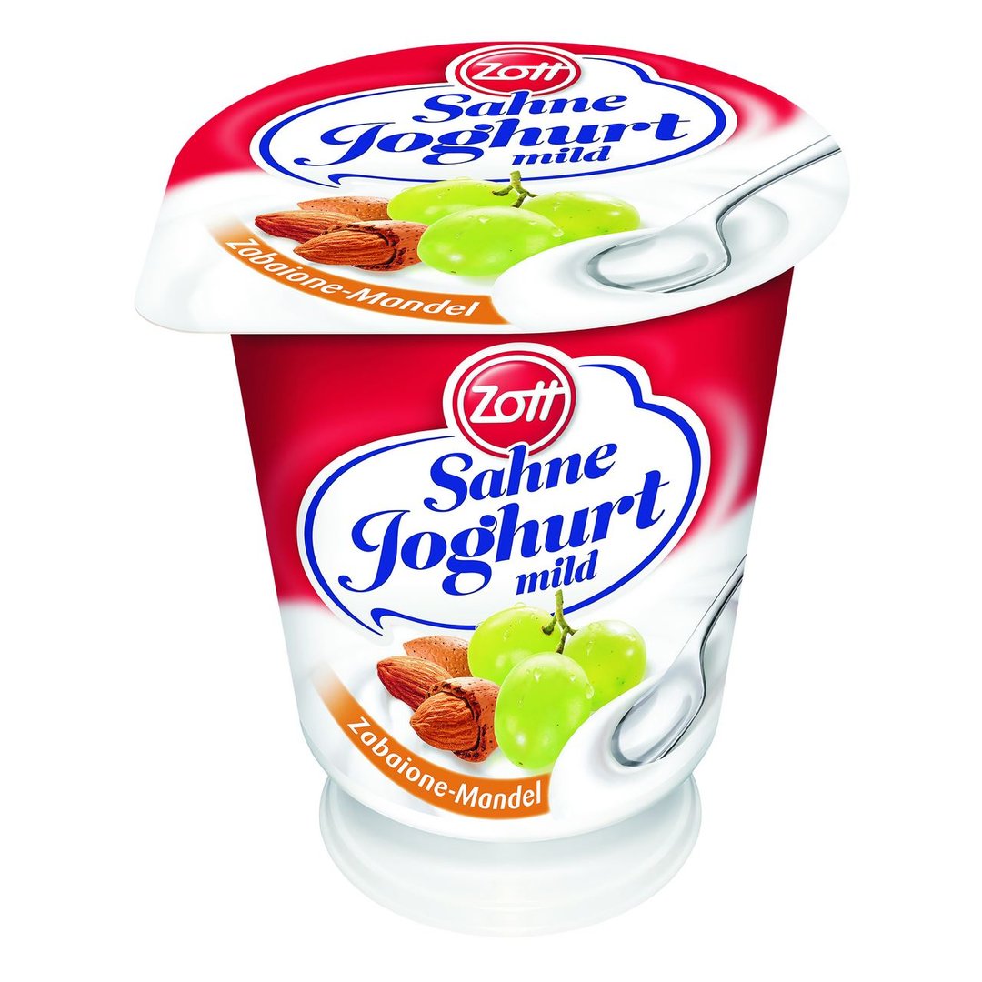 Zott - Sahne-Joghurt Zabaione-Mandel, 10 % Fett, gekühlt - 150 g Becher
