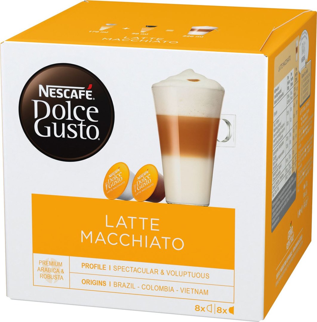 Dolce Gusto - Kaffeekapseln Latte Macchiato 16 Stück - 183 g Schachtel