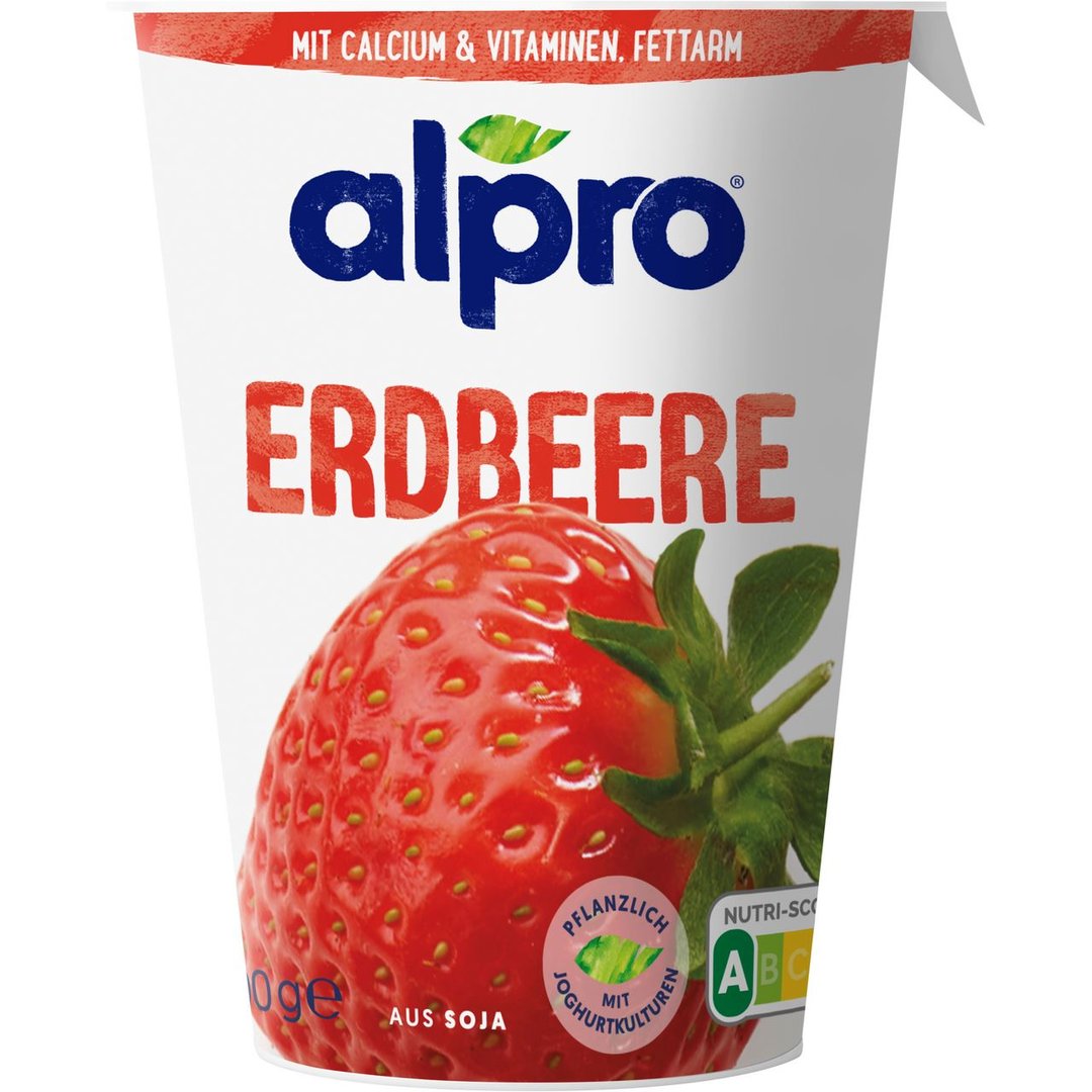 alpro - Joghurtalternative Erdbeere vegan gekühlt - 400 g Becher