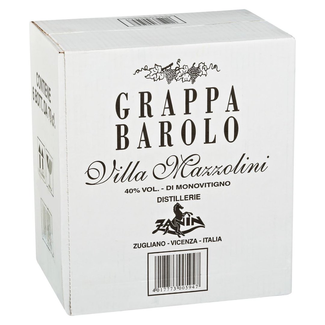 Villa Mazzolini - Grappa di Barolo 40%Vol - 6 x 0,70 l Flaschen