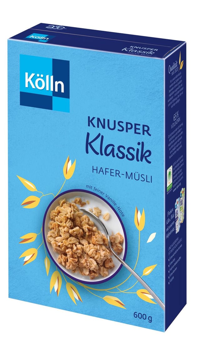 Kölln - Müsli Knusper Klassik mit Hafer-Vollkornflocken und feiner Vanille-Note 600 g