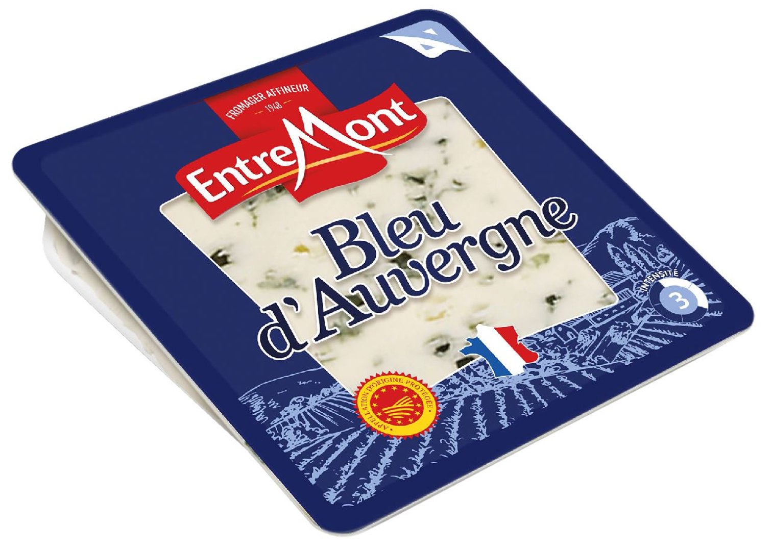 Entremont - Bleu D Auvergne AOP mind. 50% F.i.Tr. gekühlt - 125 g Stück