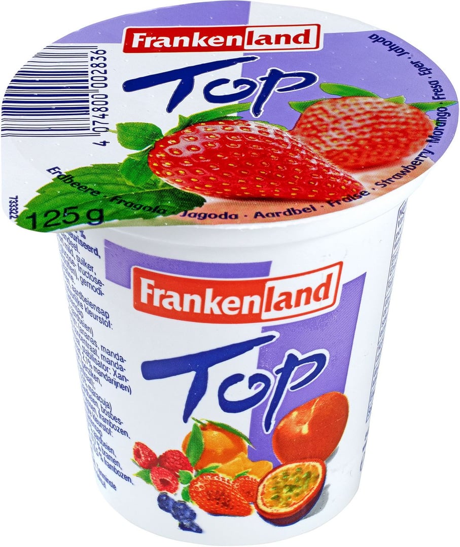 Frankenland - Top Fruchtjoghurt 3,5 % Fett, Erdbeere, gekühlt - 125 g Becher
