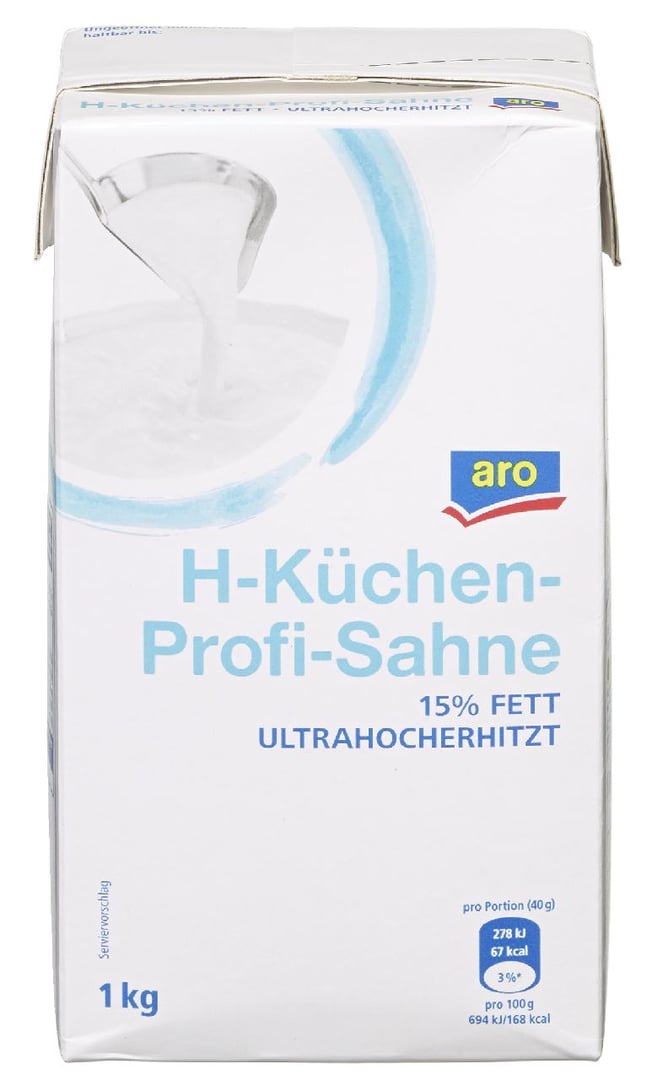 aro - H-Küchensahne 15 % Fett - 1 l Packung