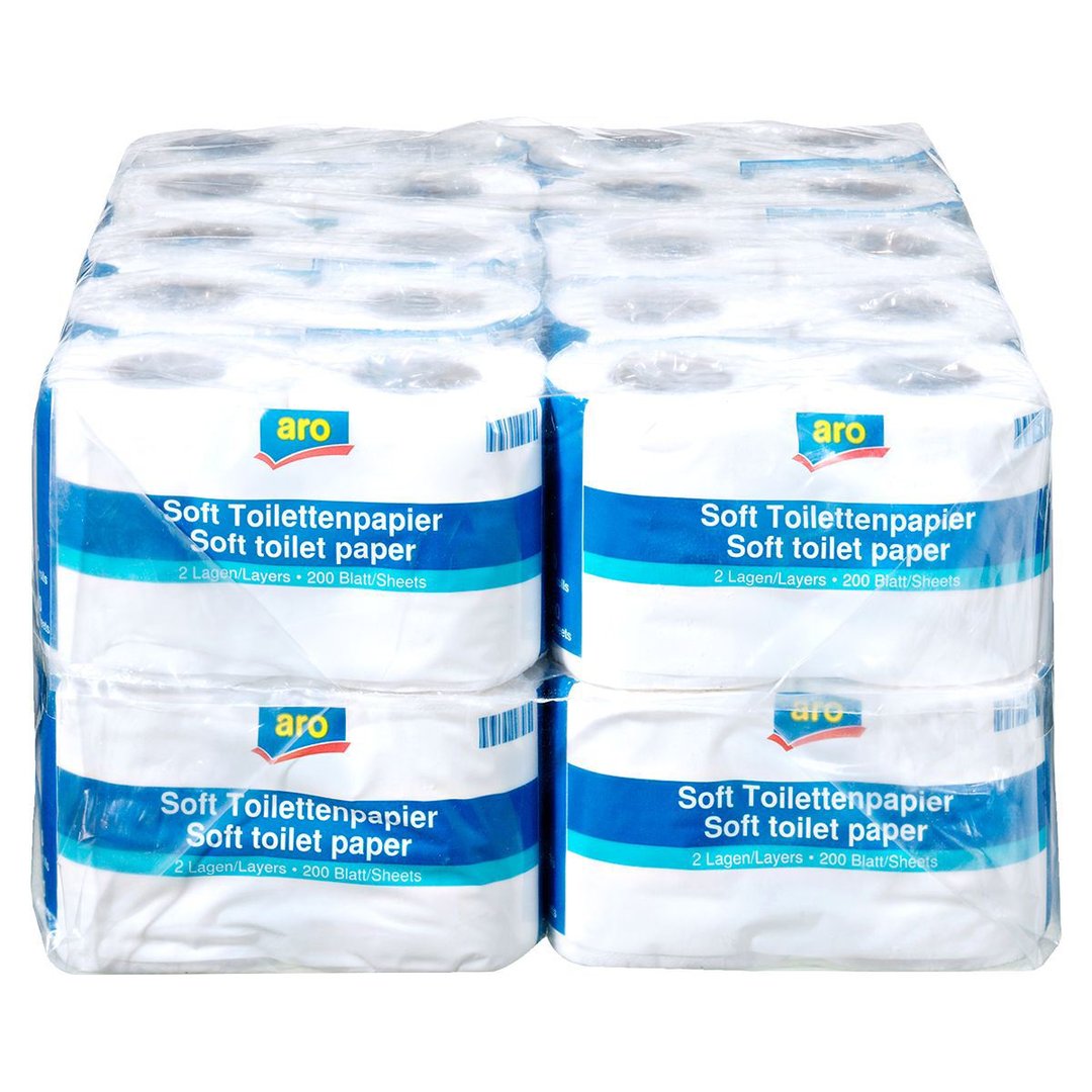 aro - Toilettenpapier Weiß 2-lagig, 20 x 2 Rollen à 200 Blatt - Packung