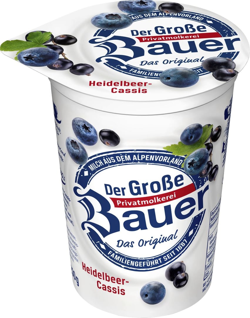 Bauer - Fruchtjoghurt, 3,5 % Fett, Heidelbeere gekühlt - 250 g Becher