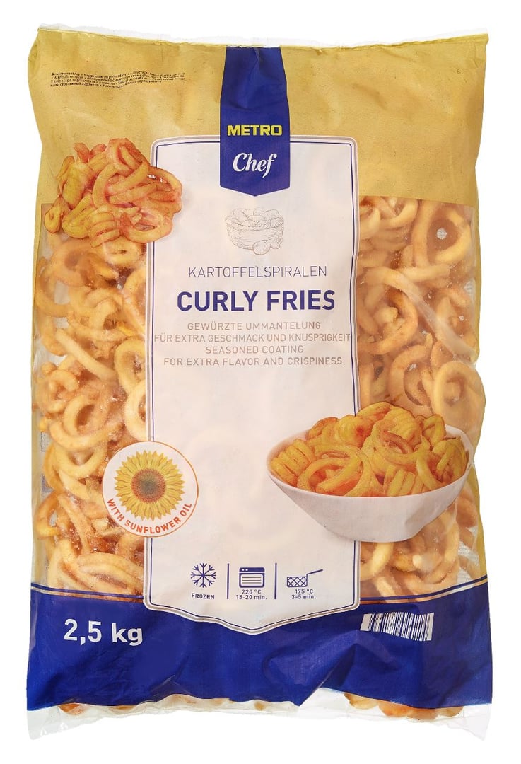 METRO Chef - Curly Fries tiefgefroren - 2,5 kg Beutel