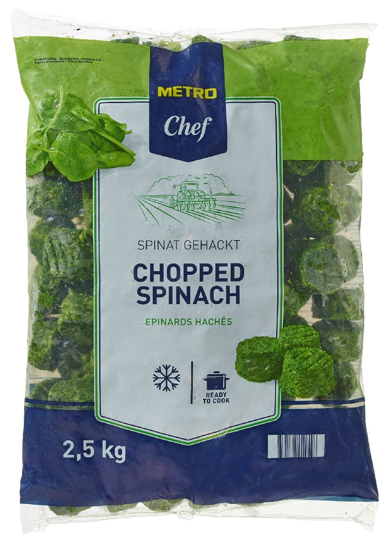 METRO Chef - Spinat gehackt tiefgefroren - 2,5 kg Beutel