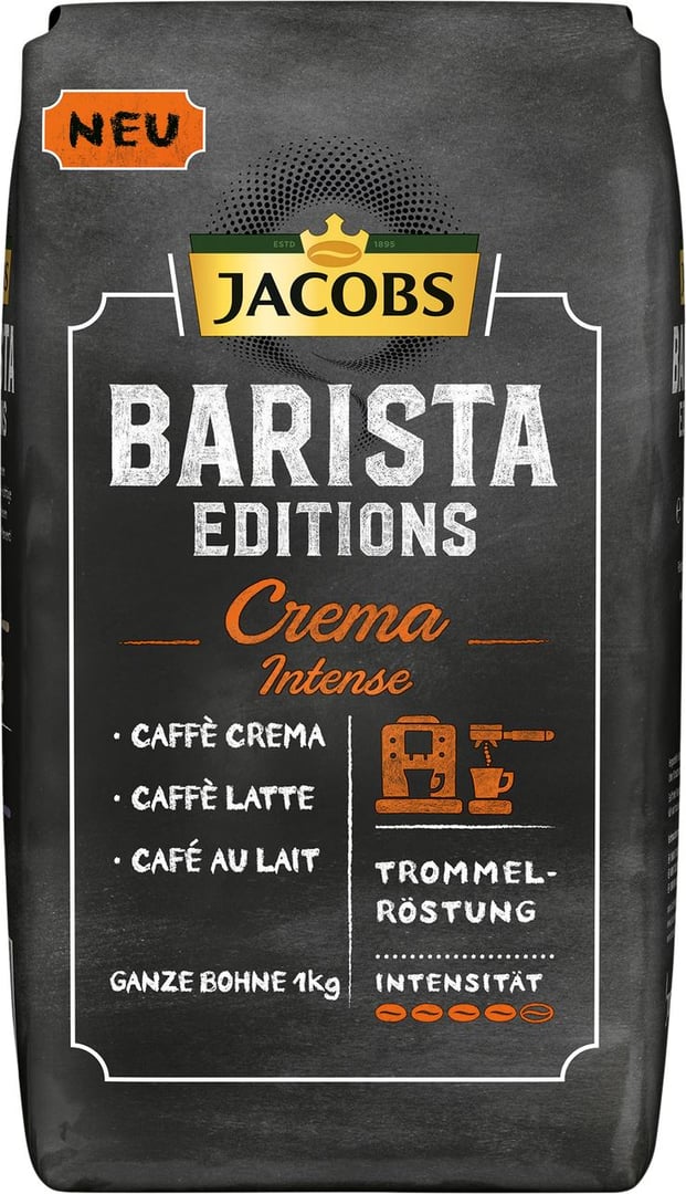 Jacobs - Barista Editions Crema Intense ganze Bohnen - 1 x 1 kg Beutel
