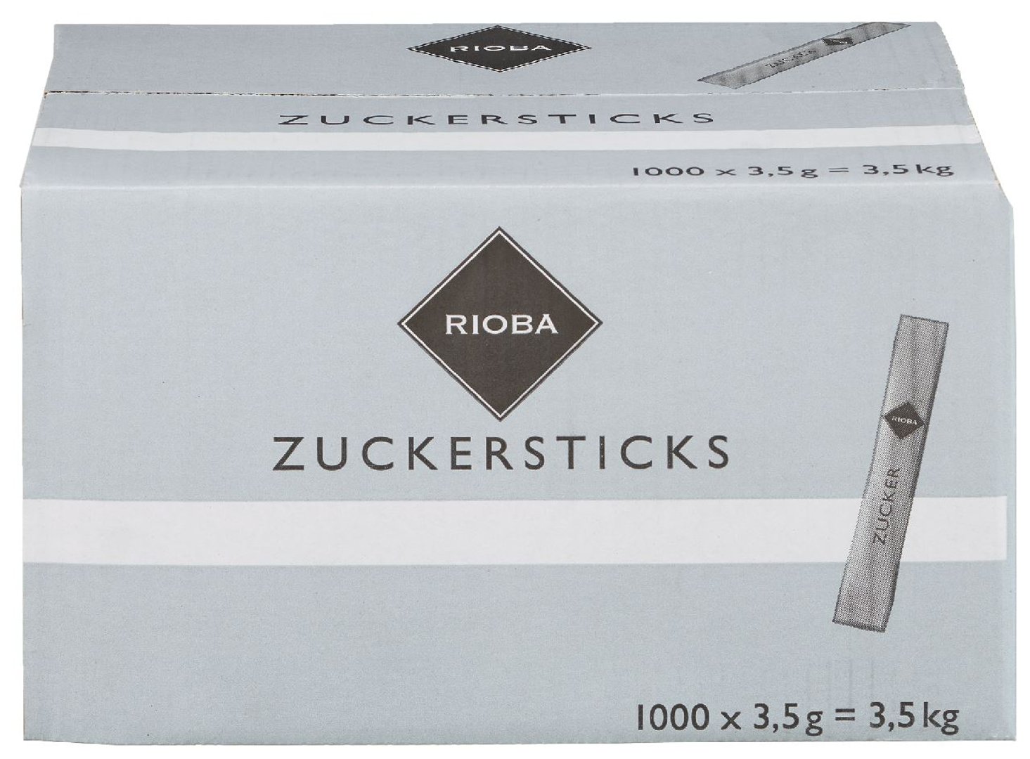 RIOBA - Zuckersticks Einzelportionen 1000 Stück à 3,5 g - 3,5 kg Karton