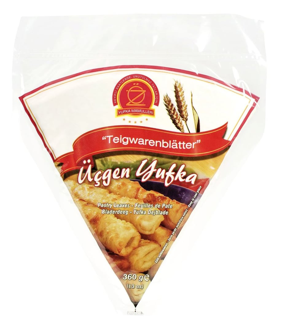 YUFKA MAMULLERI - Oez Yufka dreieckige Weizenmehl Teigblätter 24 Stück á 15 g 360 g Packung