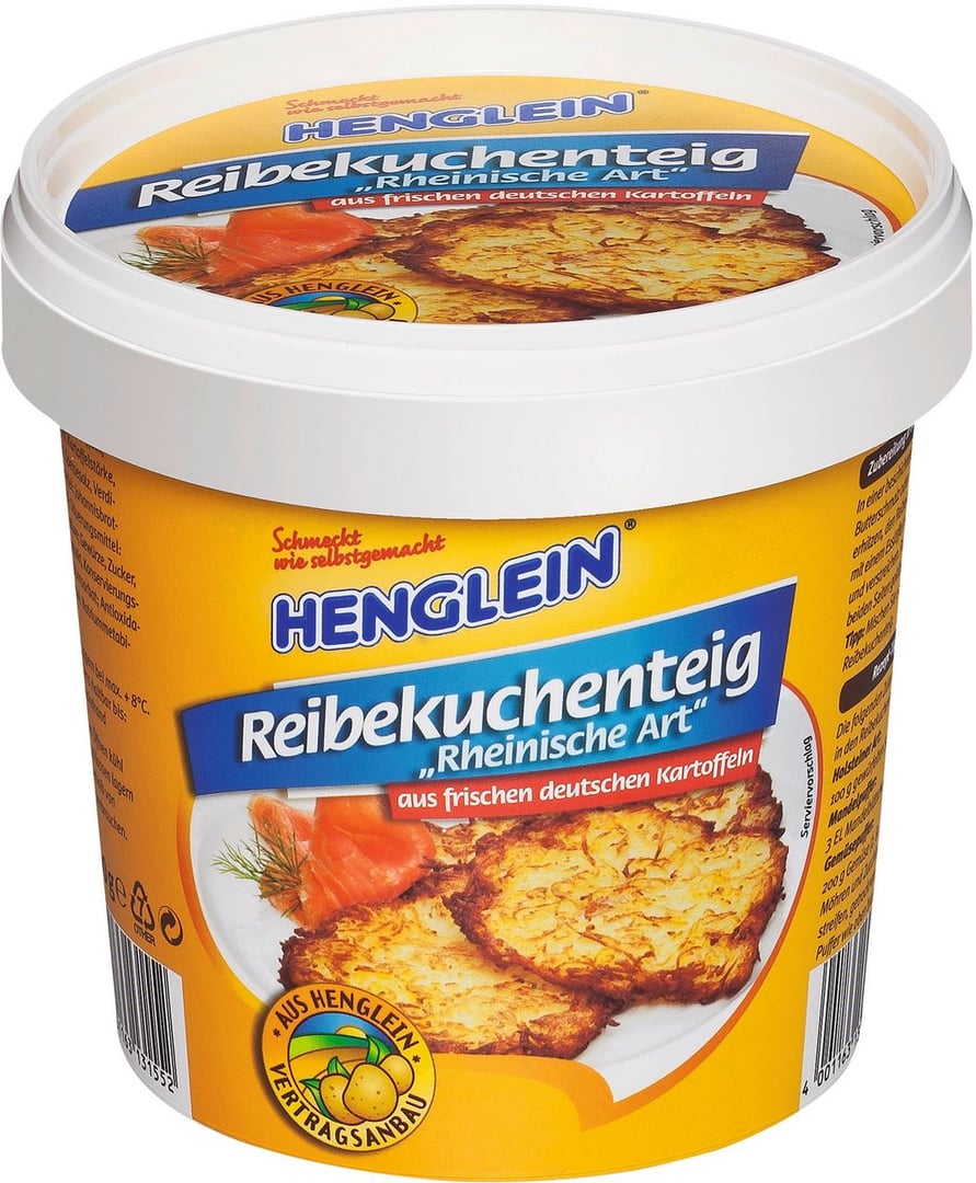 Henglein - Reibekuchenteig Rheinische Art, aus frischen Kartoffeln - 1 kg Eimer