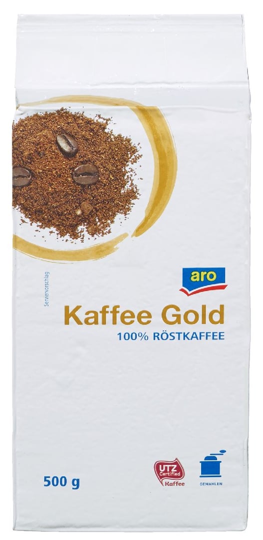 aro Kaffee Gold UTZ - 1 x 500 g Vakuumpackung