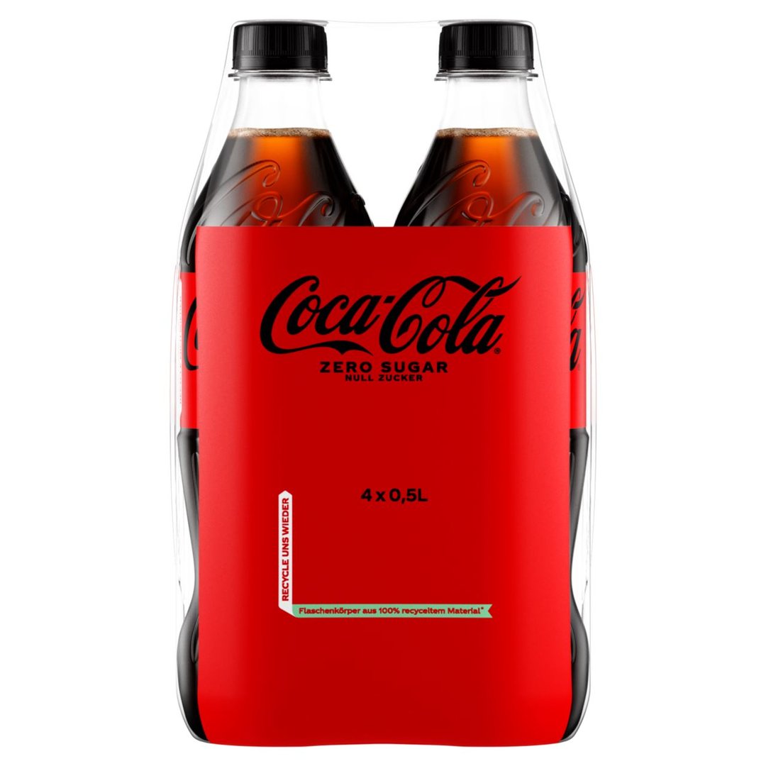 Coca-Cola - Zero ohne Zucker PET - 4 x 500 ml Flaschen