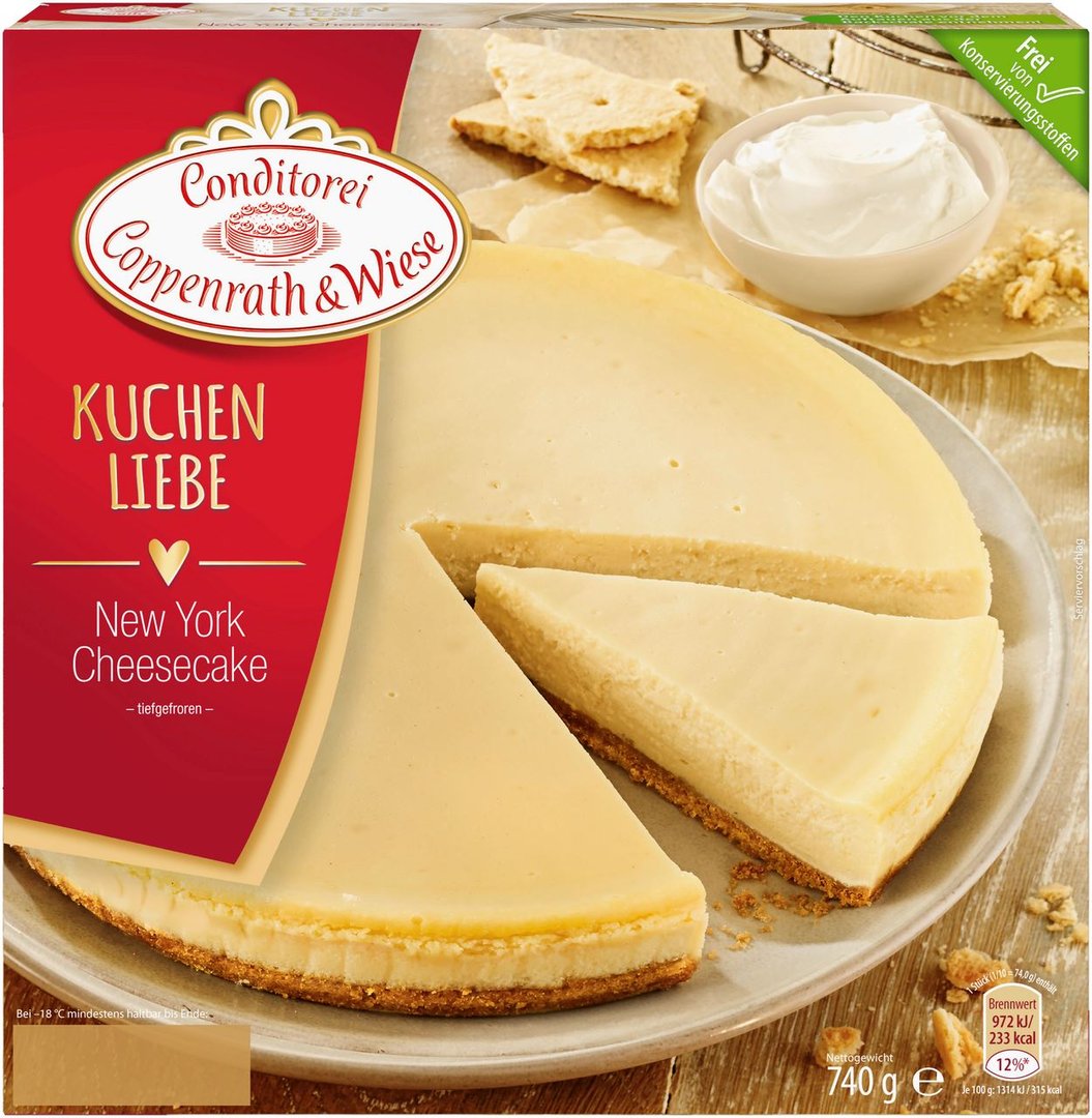 Coppenrath & Wiese - Kuchenliebe New York Cheesecake tiefgefroren - 740 g Schachtel