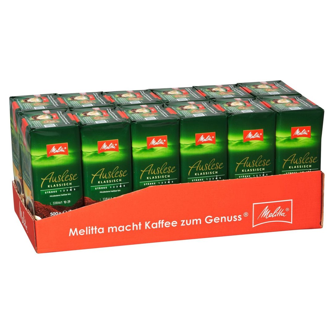 Melitta Cafe Auslese gemahlen, vak.-verpackt 12 x 500 g Packungen