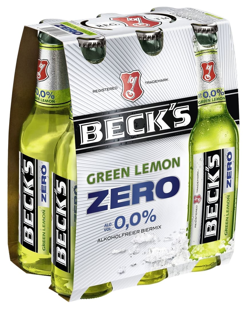 Beck's Green Lemon Zero 6er Pack, Glas Mehrweg - 24 x 330 ml Kiste
