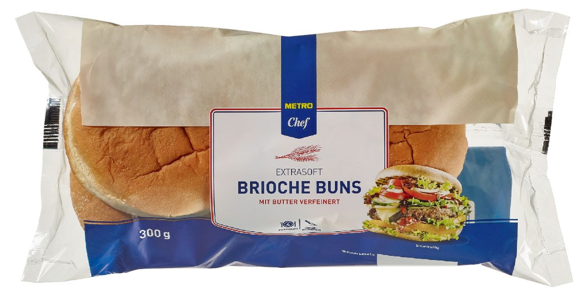 METRO Chef - Brioche Burger Buns 4 Stück à 75 g - 300 g Packung