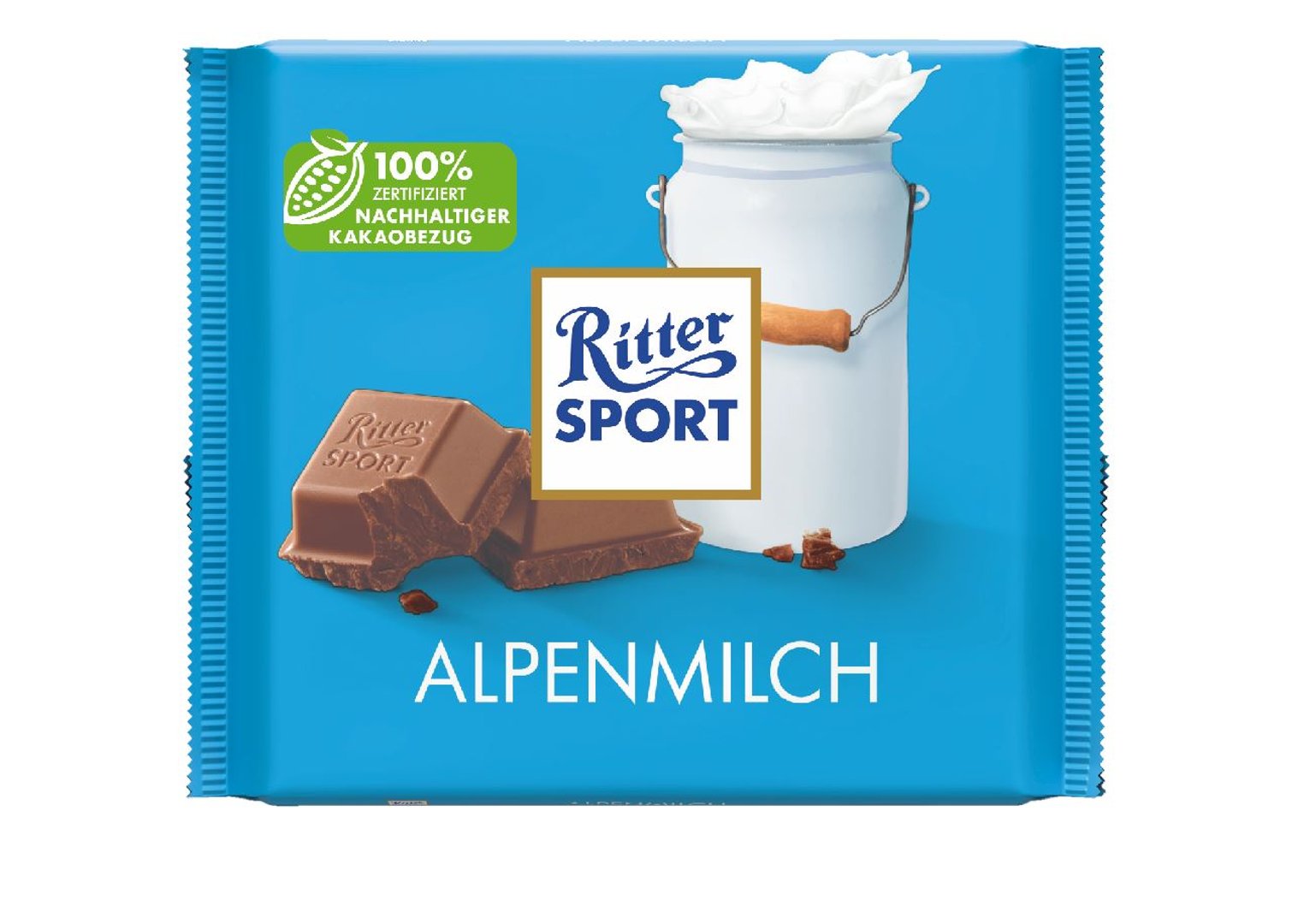 Ritter Sport - Tafelschokolade Alpenmilch 250 g Packung