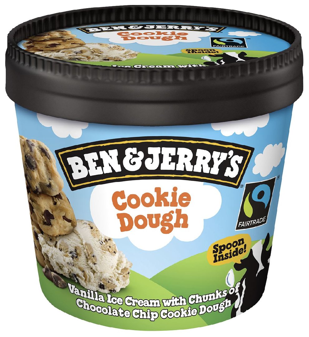 Ben & Jerry's Eiscreme Cookie Dough tiefgefroren - 12 x 100 ml Schrumpfpackung