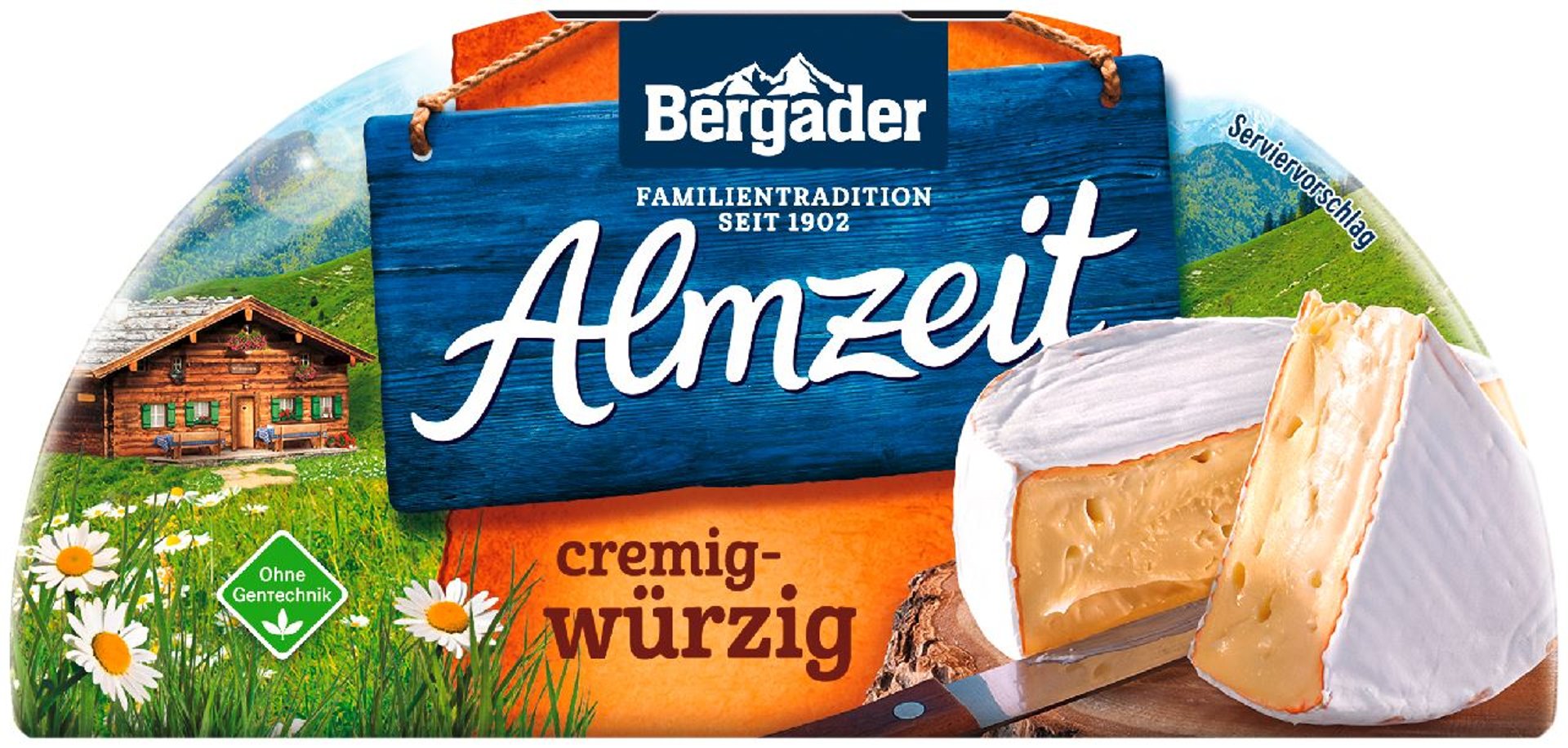 Bergader - Almkäse Würzig 72 % Fett - 1 x 175 g Packung