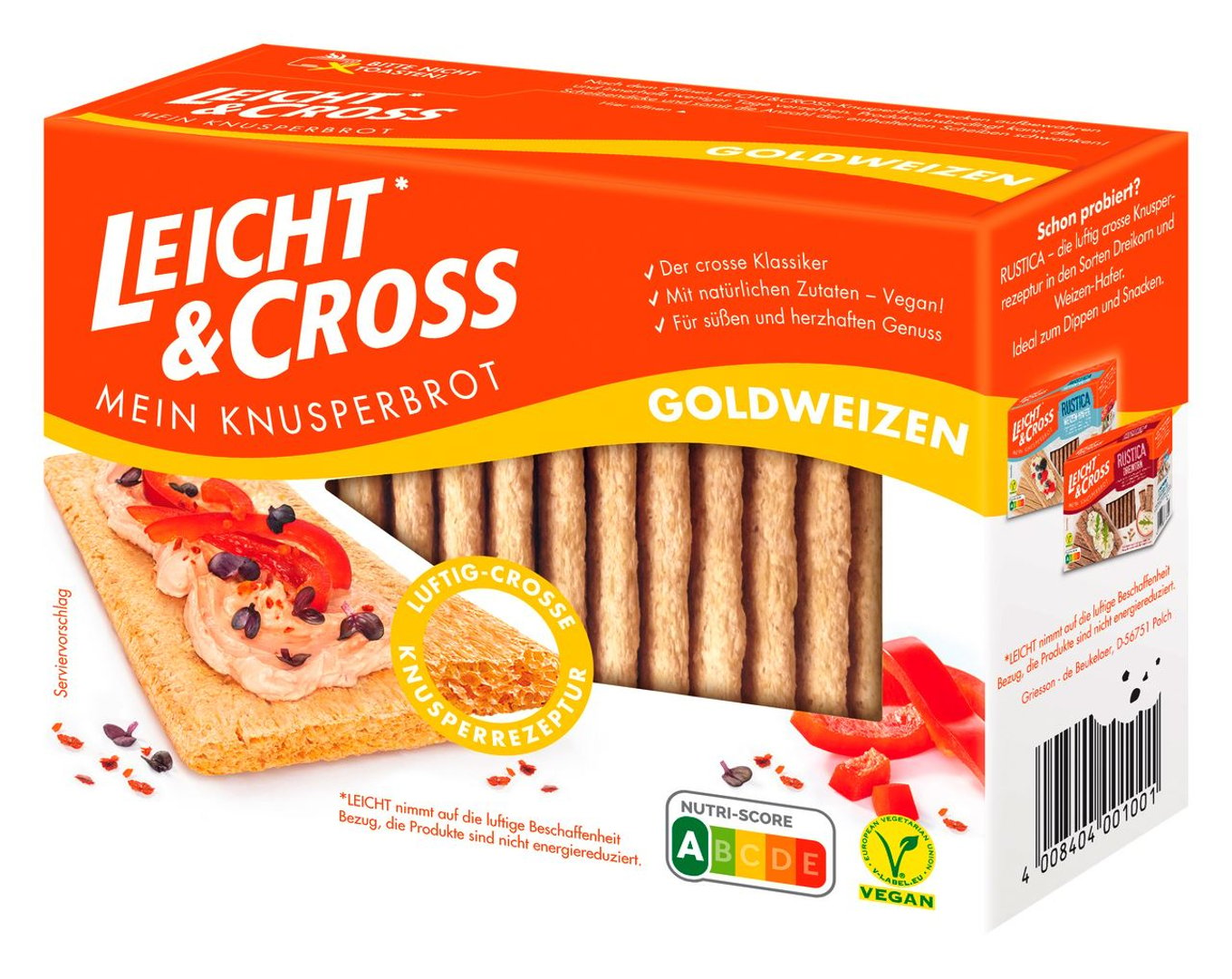 Leicht & Cross - Knusperbrot Weizen 125 g Schachtel