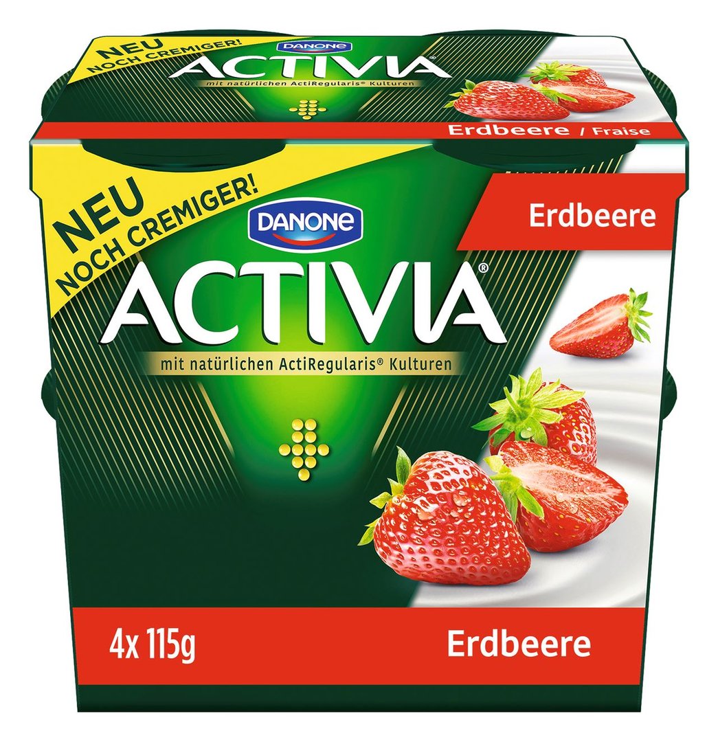 Danone - Activia Erdbeer 3,5 % Fett im Milchanteil - 460 g Paar