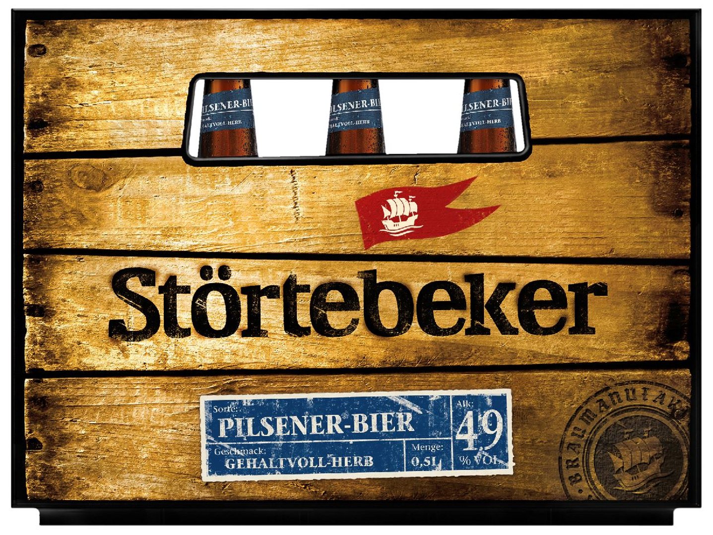 Störtebeker - Pilsener Bier Glas - 20 x 0,50 l Flaschen
