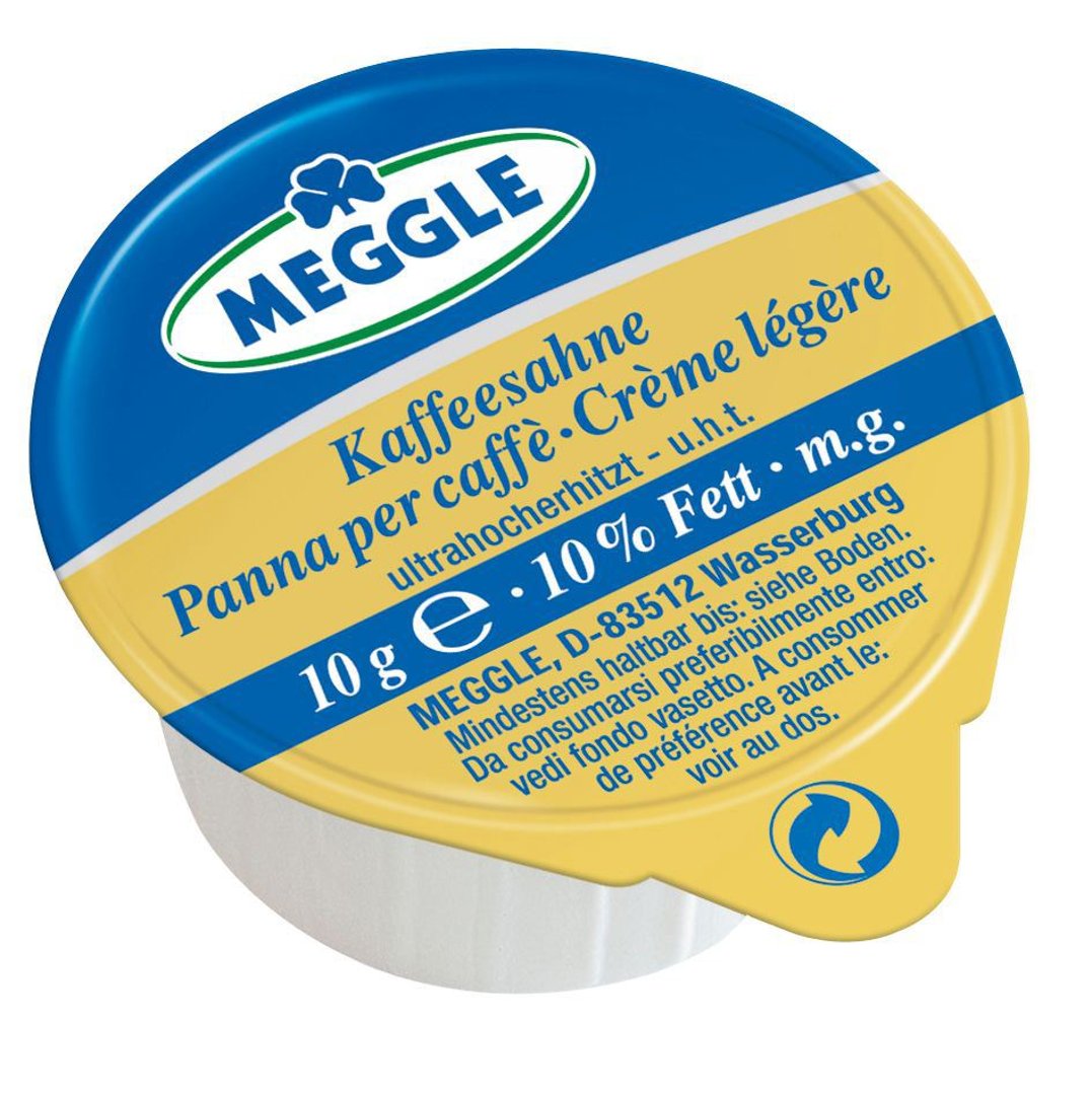 Meggle - Kaffeesahne Einzelportionen 120 Stück á 10 g, 10% Fett 120 Stück Karton