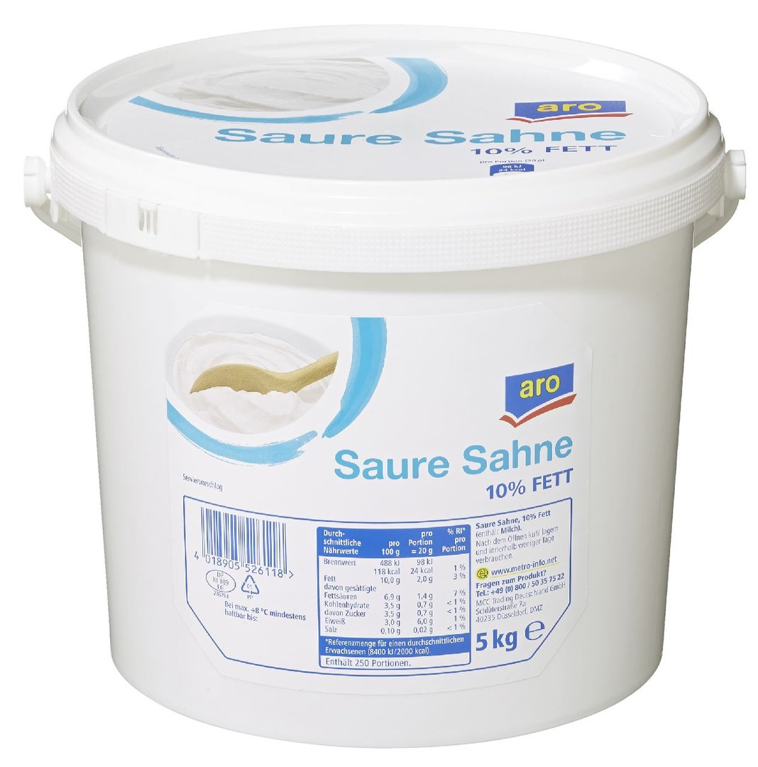 aro - Saure Sahne 10 % Fett - 5 kg Eimer