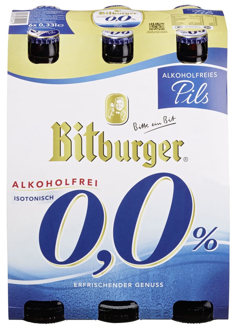 Bitburger - 0,0 % alkoholfrei 6 x 0,33 l Flaschen