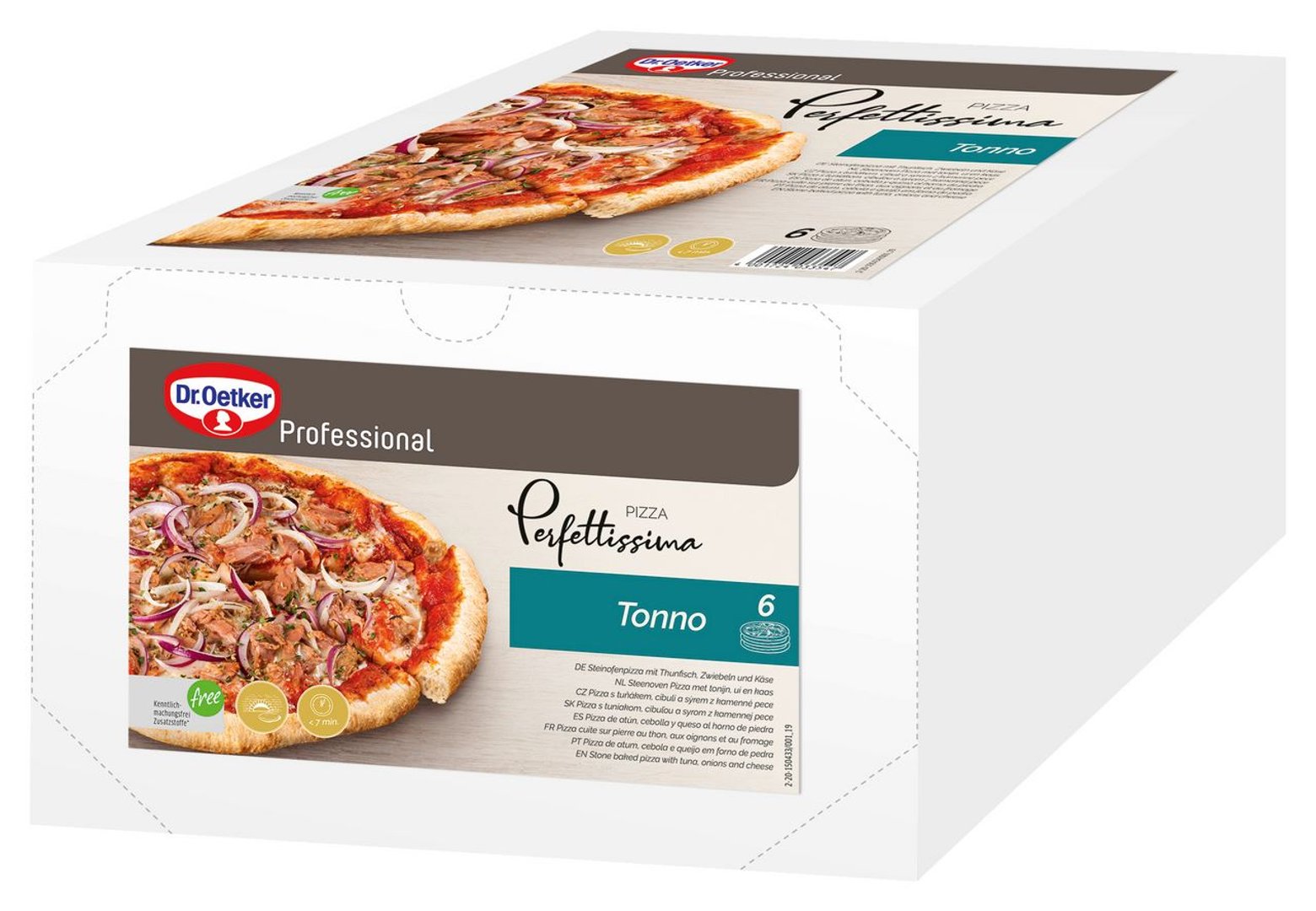 Dr. Oetker Professional - Pizza Perfettissima Tonno, tiefgefroren, 6 Stück à 410 g - 2,46 kg Karton