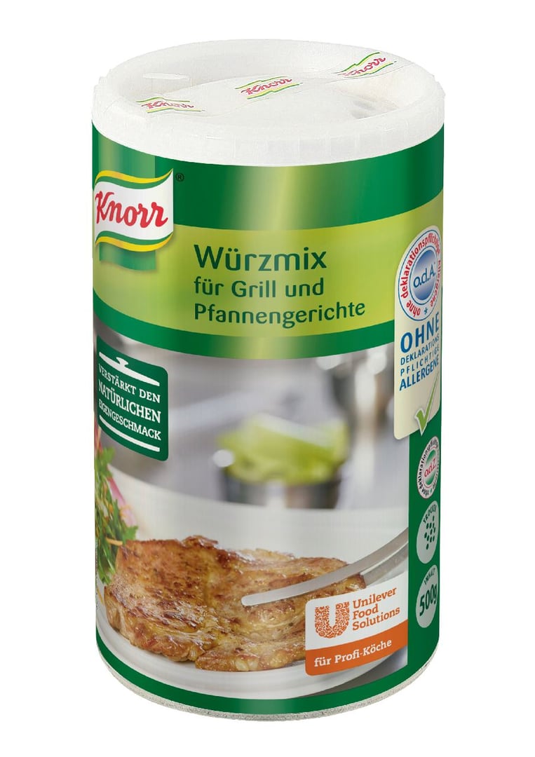 Knorr - Würzmix für Grill & Pfannengerichte mit Salz, Pfeffer und Zwiebeln 500 g Dose