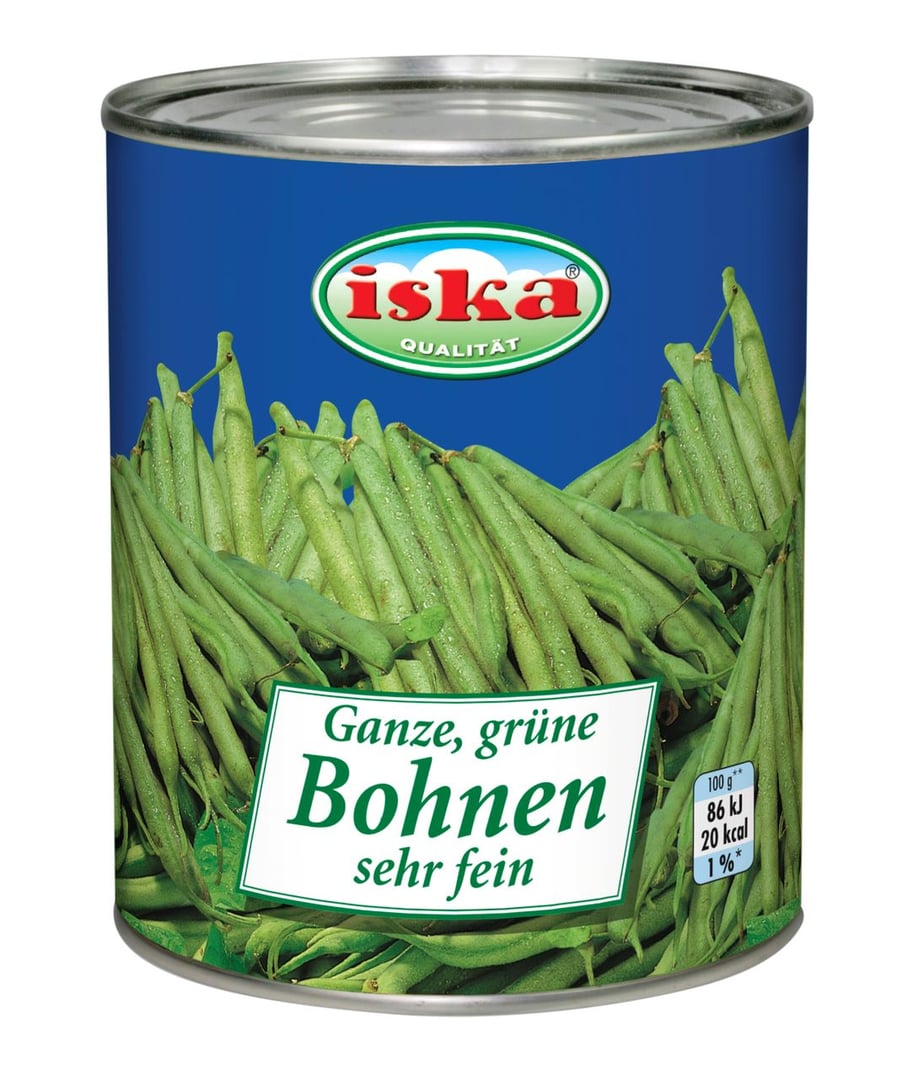 Iska - Grüne Bohnen, ganz eingelegt, sehr fein - 850 ml Dose