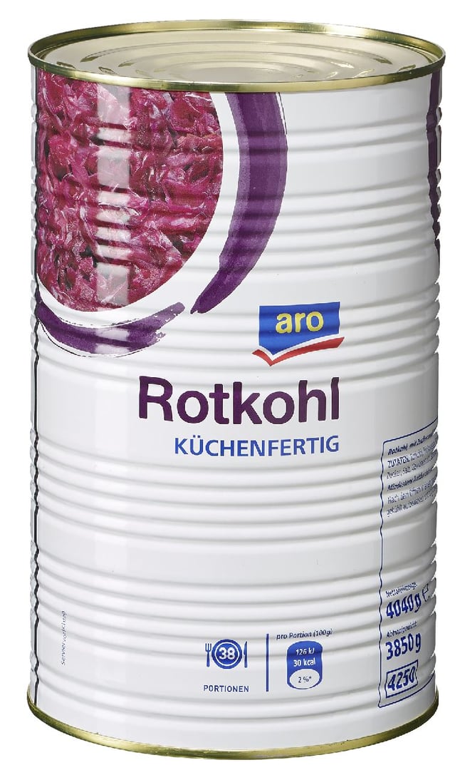 aro - Rotkohl küchenfertig - 4,25 l Dose
