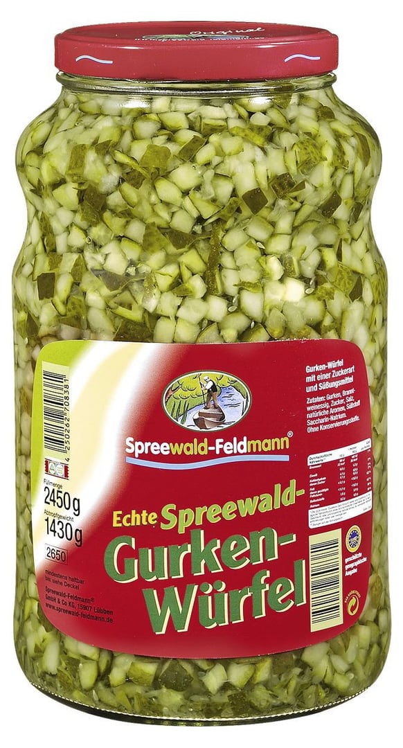 SPREEWALD FELDMANN - Gurken-Würfel - 4 x 2,65 l Karton