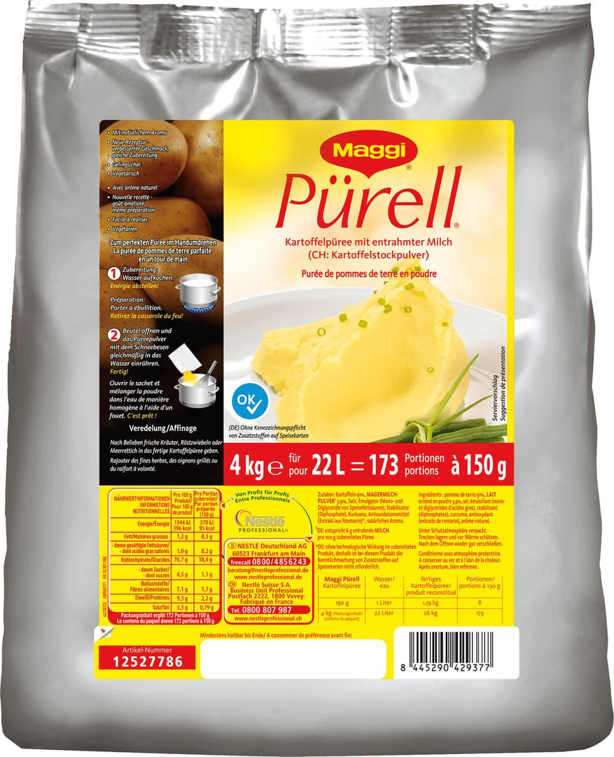 Maggi - Pürell Kartoffelpüree - 4 kg Beutel
