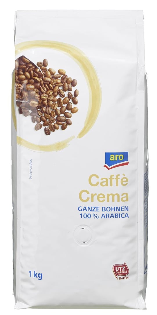 aro Kaffee Crema Bohnen UTZ - 1 x 1 kg Beutel