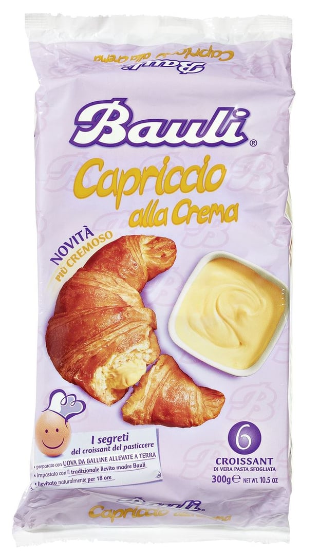 Bauli - Croissants mit Vanillefüllung fertig gebacken 6 Stück à 50 g - 1 x 300 g