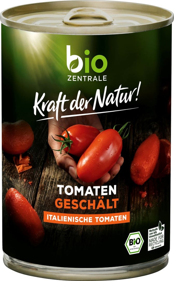 bio ZENTRALE - Tomaten geschält vegan - 400 g Dose