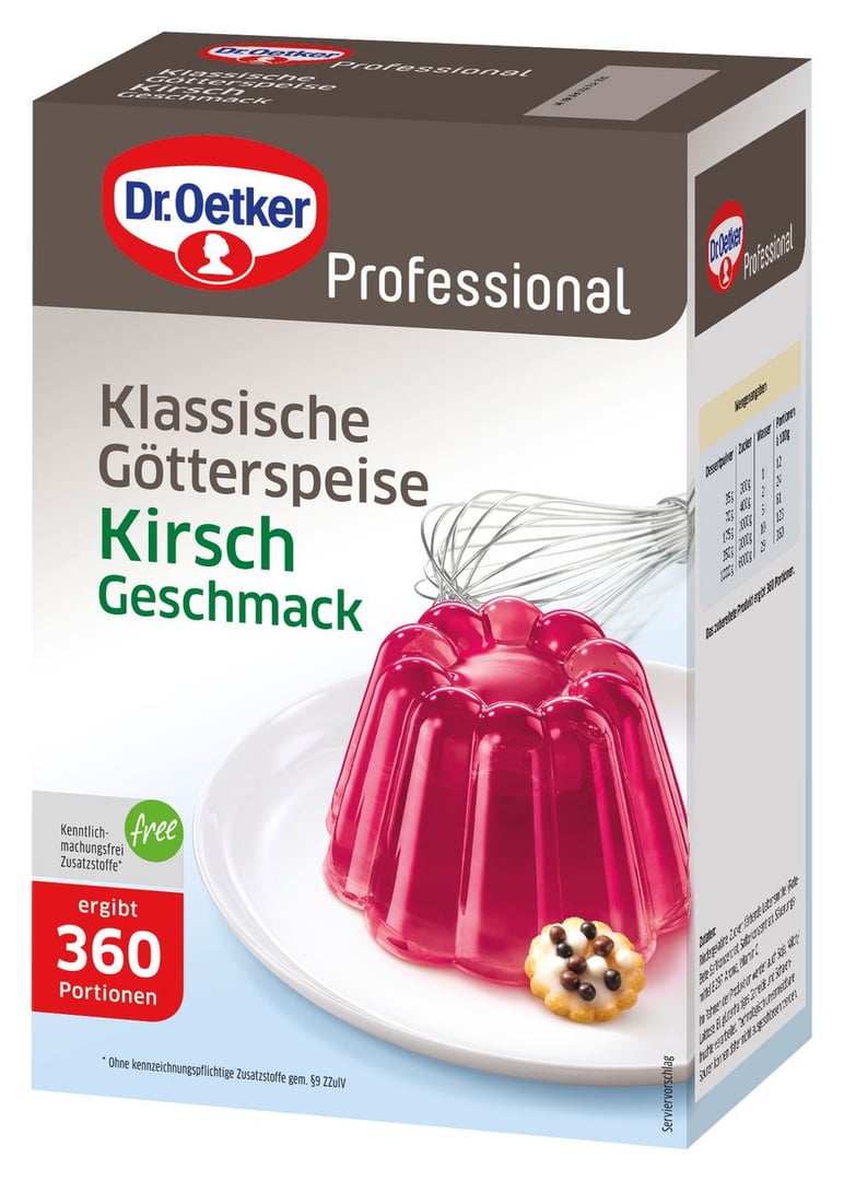 Dr. Oetker Professional - Götterspeise Kirsch 360 Portionen - 1 kg Packung