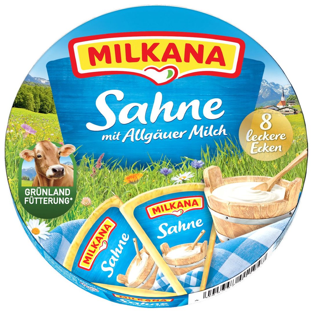 Milkana - Schmelzkäse Sahne 45 % 8 Ecken - 190 g Tiegel