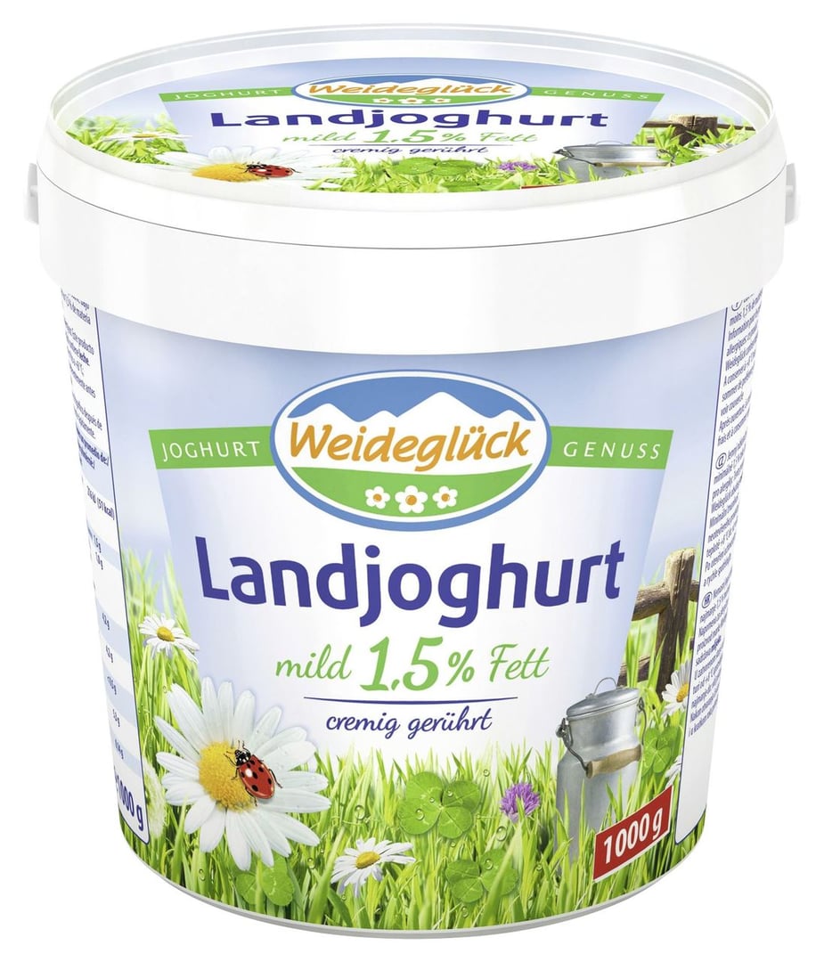 Weideglück - Landjoghurt mild, 1,5 % Fett 1 kg Eimer